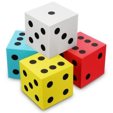 Imagem de Foam Dice Shappy, 4 peças, 9 cm, Jumbo Dice, cores de Natal