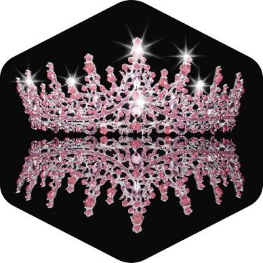 Imagem de Diadema Tiara de Cristal Kamirola en Rosa