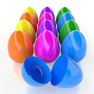 Imagem de The Dreidel Company Ovos de Páscoa com Enchimento Jumbo Ovos de Páscoa de Plástico Brilhante Colorido, Perfeito para Caça ao Ovo de Páscoa, Ovo Surpresa, Caça à Páscoa, Cores sortidas (pacote com 240)