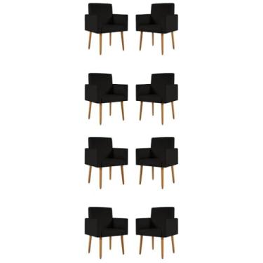 Imagem de Kit 08 Cadeiras Poltrona Courino Recepção - Balaqui Decor Cor:courino Preto