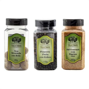 Imagem de Noz Moscada em Bola, Pimenta Preta em Grãos, Sal Gourmet com Páprica