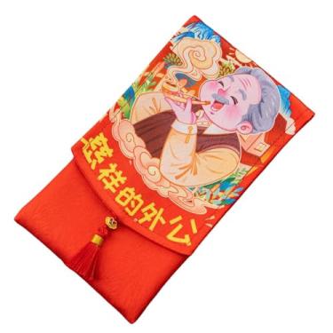 Imagem de Generic Calendário chinês HongBao 2025 bolso vermelho palavras de bênção bolsos vermelhos da sorte requintado primavera (estilo G para vovô)