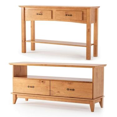 Imagem de Kit Rack para Tv de 55" e Aparador para Sala 100% Madeira Lídia