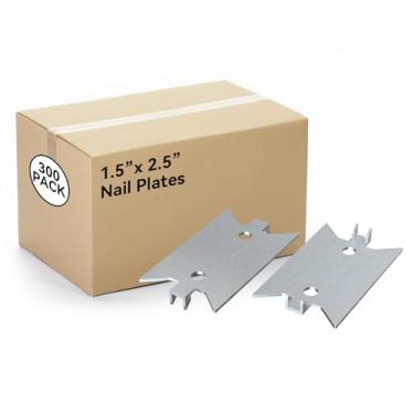 Imagem de Demimy Placa de prego de aço de 3,8 cm x 6,3 cm para parafusos de madeira, escudo de segurança de calibre 19 com garras afiadas, protege a fiação elétrica e o encanamento contra perfuração de unhas