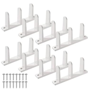 Imagem de Pacote com 8 guias de piso de porta de armário de tapume, ferragens de porta de armário deslizantes em ABS universal, adequado para porta de 3,5 cm de espessura, guia de porta deslizante branca para