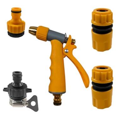 Imagem de Tuxihapp Pistola de lavagem de carro, pistola de água de lavagem de alta pressão com bocal ajustável, pulverizador de limpeza conecta-se à mangueira de jardim, ferramenta de limpeza de carro para a