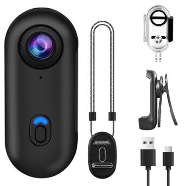 Imagem de OBEST Câmera de ação 360° 1080P subaquática 30 m/98 pés à prova d'água WiFi Câmera de ação grande angular 120°, POVs à mão livre Vlog Bodycam, capacete para ciclismo e motocicleta