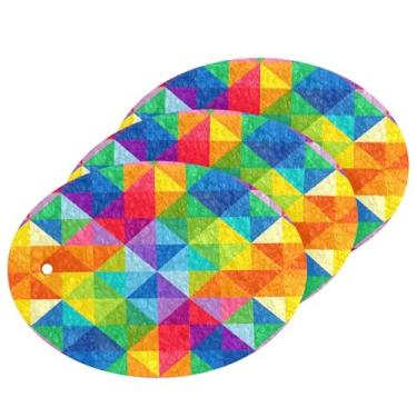 Imagem de CEBUGI Esponjas de limpeza que não arranham, pacote com 3 esponjas de cozinha para lavar pratos, materiais de limpeza para cozinha, banheiro, casa de banho (tabuleiro de xadrez arco-íris)