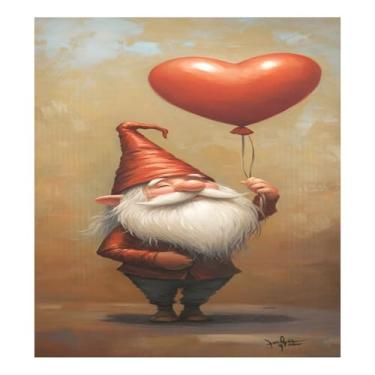 Imagem de Qilmy Capa de ímã de máquina de lavar louça de gnomo fofo dia dos namorados 58 x 66 cm capas decorativas de geladeira para porta frontal adesivo de folha magnética máquina de lavar louça painel