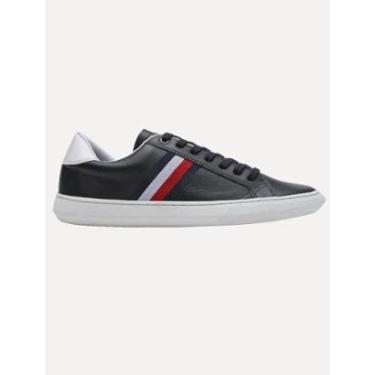 Imagem de Tênis Tommy Hilfiger Masculino Couro Daniel 6A2 Azul Escuro-Masculino