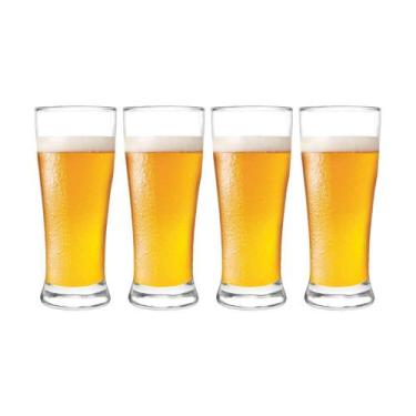 Imagem de Jogo 4 Copos de Cerveja Chopp Bar Pub de Vidro Rostock 300ml Cristar