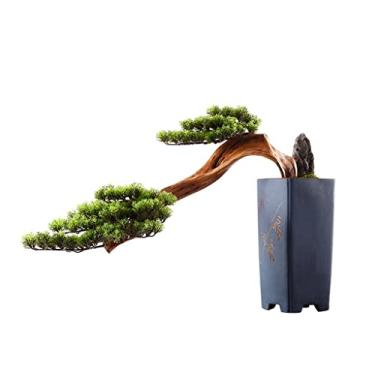 Imagem de Árvore artificial, bonsai, simulação de bonsai, pinheiro de boas-vindas, vaso de flores, planta falsa, sala de estar, decoração de casa, escritório, árvore falsa