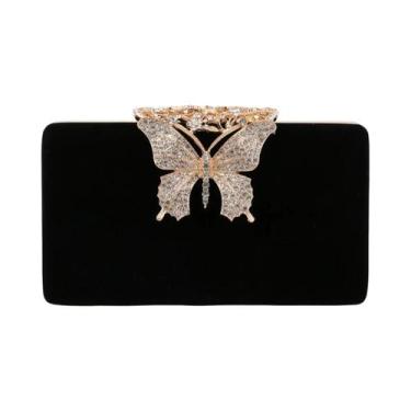 Imagem de Bolsa De Ombro Clutch Dourada Com Strass Para Mulheres, Bolsa De Festa