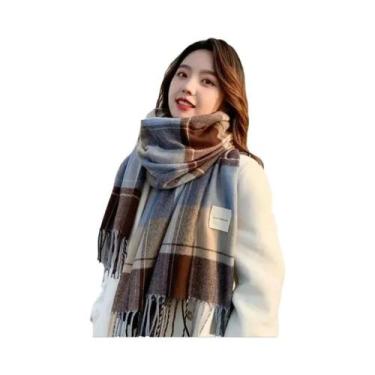 Imagem de Cachecol Xadrez Feminino, Xale Longo E Macio Para O Natal E Dia Dos Na