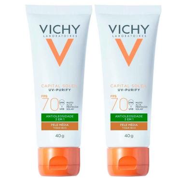 Imagem de Vichy Idéal Soleil Purify Kit com 2 Unidades – Protetor Solar Facial com Cor FPS70 – Média Kit-Unissex