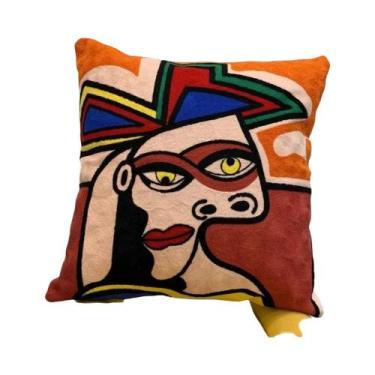 Imagem de Capa De Almofada Decorativa Abstrata Impressa Em 3D Picasso Para Sofá,