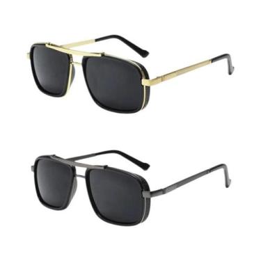 Imagem de Óculos de sol masculino Punk, Aviator Square, Uv400, Twin-Beam, Novo, 