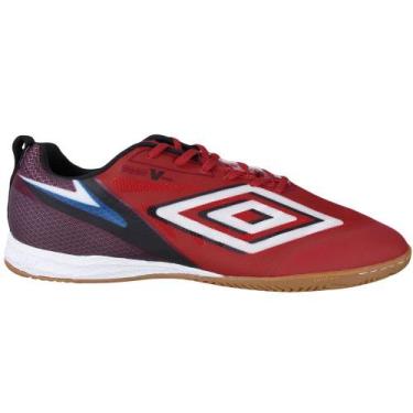 Imagem de Tênis Umbro Futsal Sala V Bump Pro Masculino, Vermelho, Branco, 43