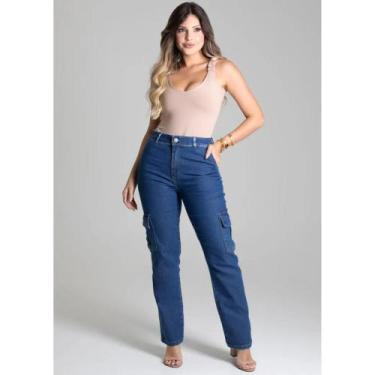 Imagem de Calça Feminina Sawary Reta Cargo 280065, 44