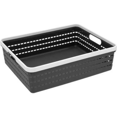 Imagem de Caixa Organizadora Decorativa Multiuso Plástico 10x26x34cm - NH, Mater