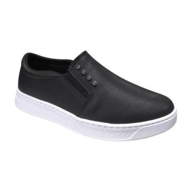 Imagem de Tênis Casual Fem Ramarim Slip On Napa Brilho Preto 24-87206, 38, Preto