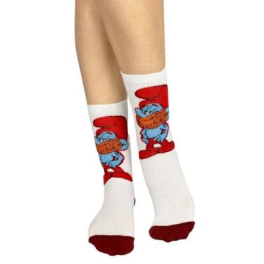 Imagem de Meia Cano Longo Smurfs T5113I Infantil Estampada Algodão T. 24/29 30/3