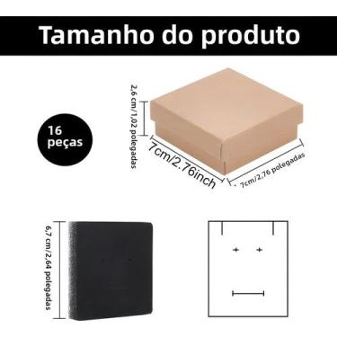 Imagem de 16 Peças De Caixas De Joias De Papelão Kraft, 2,75x2,75x1 Polegadas, P