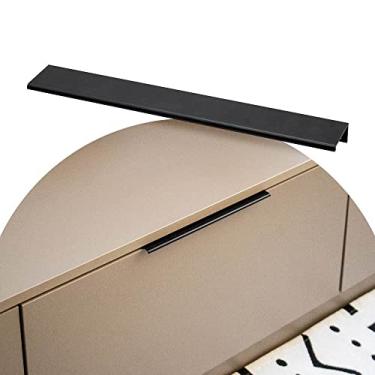 Imagem de 6 Uni Puxador Slim Gaveta Armario Movel Alumínio 192mm Tito (Preto Fosco)