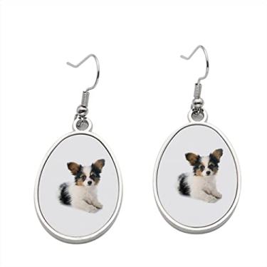 Imagem de Brinco de filhote de cachorro Papillon – Brincos pendurados para meninas – Presente de festa de aniversário dos namorados