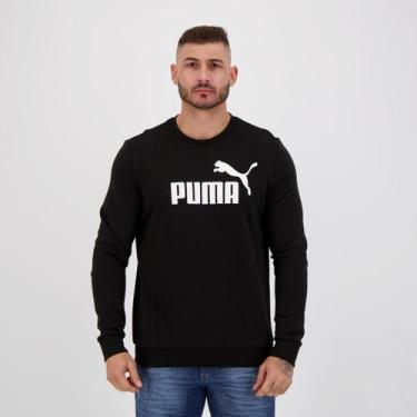 Imagem de Moletom Puma Ess Big Logo Crew Tr Preto