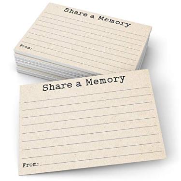 Imagem de 321Done Share a Memory Card (50 cartões) Tipografia Vintage 10 cm x 15 cm para Celebração da Vida Aniversário Memorial Funeral Graduação Noiva Jogo de Chuveiro - Feito nos EUA - Rustic Kraft Tan
