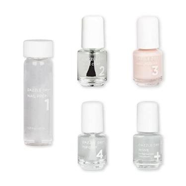 Imagem de Dazzle Dry Mini Kit 4 Step System - Prima Ballerina, um rosa delicado e leitoso que faz uma bela base francesa. (Kit de 5 peças / 5 manicures)