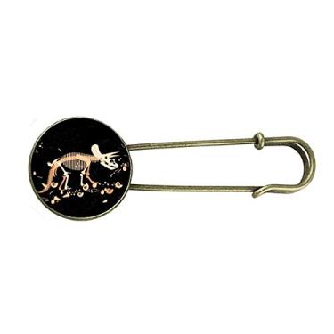 Imagem de Bones Bone Miniatura Dinossauro Retrô Metal Broche Broche Clipe Joias