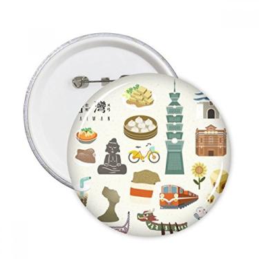 Imagem de Taiwan Características atrações de viagem alfinetes redondos emblema botão decoração acessório 5 peças