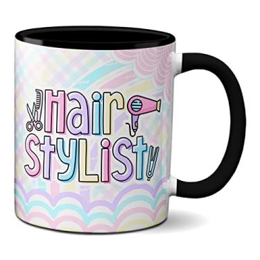 Imagem de Caneca Hair Stylist Profissão Cabelo Profossional Presente (Preta)