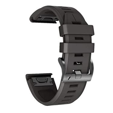 Imagem de HAZELS 22 26MM Pulseira de relógio para Garmin Fenix 7X 7 5 5X 3HR 6X 6 Pro 935 Smart Watch de liberação rápida silicone Easyfit pulseira Correa (Cor: vermelho preto, Tamanho: 22mm Fenix 7)