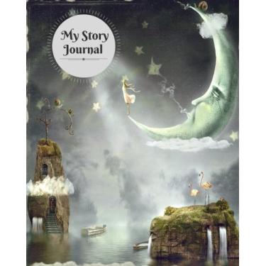 Imagem de My Story Journal: Caderno de diário pautado com caixas de desenho em branco, para crianças desenharem, escreverem e rabiscarem, bloco de notas pautado... 20 x 25 cm brochura (livros de escrita infantil)