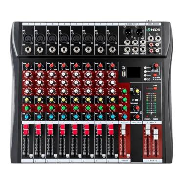 Imagem de Mesa De Som 4/6/7/8/12 Canais Profissional Portátil Mixer Bluetooth Interface Gravação Audio Console com placa de som USB + 48V Phantom power (Mesa 8.0 Canais)