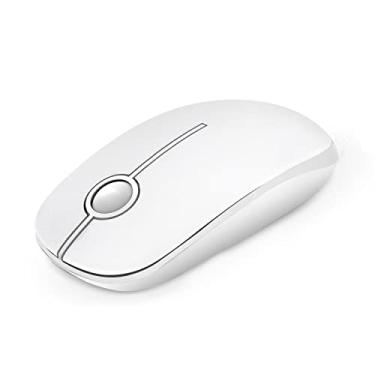 Imagem de Mouse sem fio VssoPlor, mouse portátil fino de 2,4 G com nano receptor para notebook, PC, laptop, computador (branco puro)