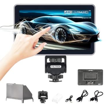 Imagem de VILTROX Monitor de campo de câmera com tela sensível ao toque DC-X3, monitor fotográfico profissional 4K de 6 polegadas 3G-SDI/HDMI 1.4 saída, monitor de câmera de 2000 nits com bateria, capa de