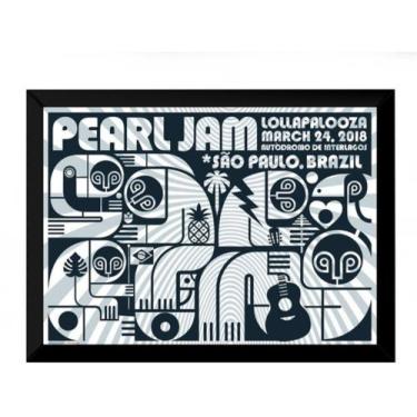 Imagem de Quadro Cartaz Moldurado Pearl Jam Lolapalooza 2018 42x29cm - Fanarte