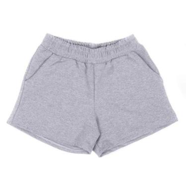 Imagem de Short Feminino Moletom dia a dia Confortável Super Leve Cinza - ARTBOO