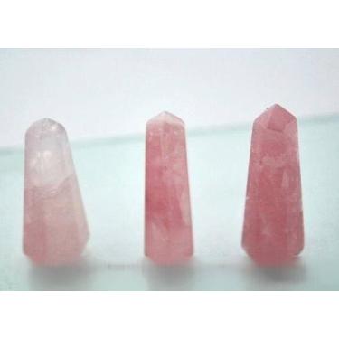 Imagem de Pontinha Gerador QUARTZO ROSA Pedra Extra Lapidado 3.5 Cm - Cristaisde