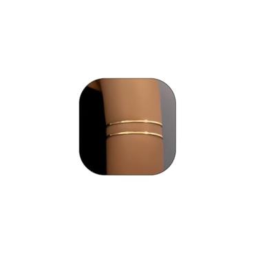 Imagem de GIGB PBDK Pulseiras femininas minimalistas prateadas com braço aberto, superfície lisa, leve, geometria, pulseira, bijuteria, presente, Large, Liga metálica