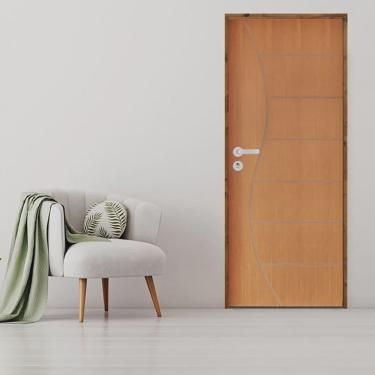 Imagem de Kit Porta de Madeira 210x62cm Batente 9cm Fechadura Stilo Belissima 12 Rodam
