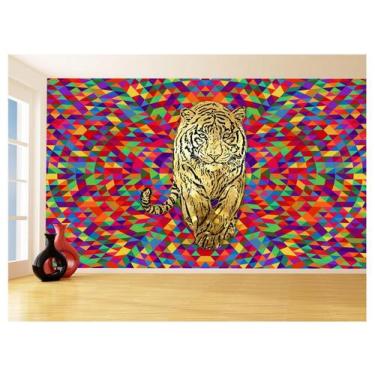 Imagem de Papel De Parede 3D Animais Pop Art Tigre Felino 3,5M Pxa110 - Você Dec