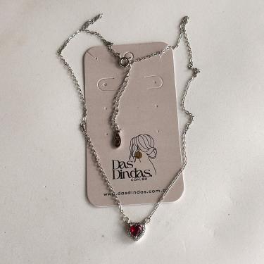 Imagem de Colar Coração Cravejado Com Zircônias Prata 925