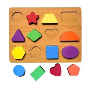 Imagem de Didaticos Aprenda Brincando Cores e Formas DM Toys Jogo de Encaixar Brinquedo Recreativo Educativo