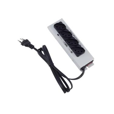 Imagem de Filtro de Linha Metálico 4 Tomadas Tripolar Bivolt 120cm Cinza - Force Line