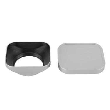 Imagem de Tangxi Hood de Lente de Metal Ssquare, Capuz de Lente de Metal Quadrado de 39-58mm Com Tampa, para Câmera Sem Espelho e Câmera de Campas e Câmeras de Vídeo (Prata)